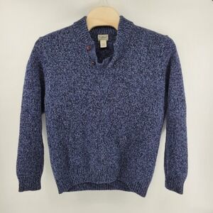 Vintage LL Bean Men's XL Lambswool Thick Knit Sweater Blue Fisherman 285174